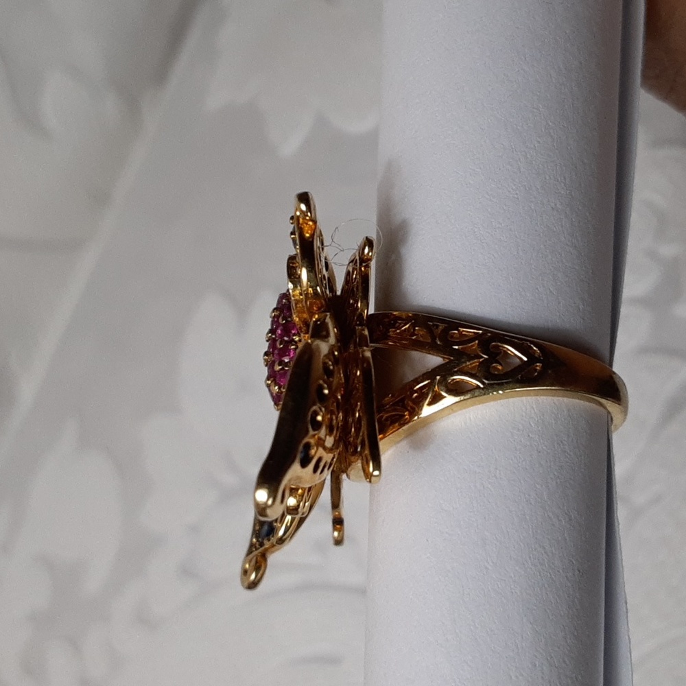 925 Genuine  Multi Sapphire and Ruby Butterfly. - Picture 5 of 15